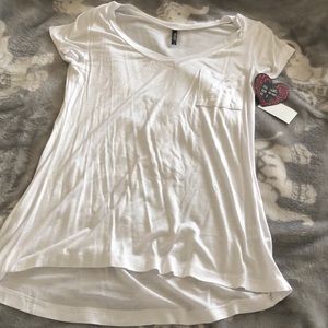 SPLASH oxy white plain t-shirt